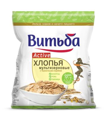 Multigrain flakes «Vitba Active» with wheat bran,250g