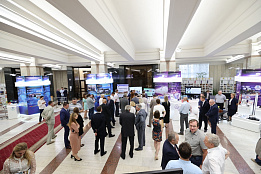 BelCCI Chairman V.Ulakhovich and Chairman of NAS of Belarus Presidium V.Gusakov visit "Intellectual Belarus" exhibition